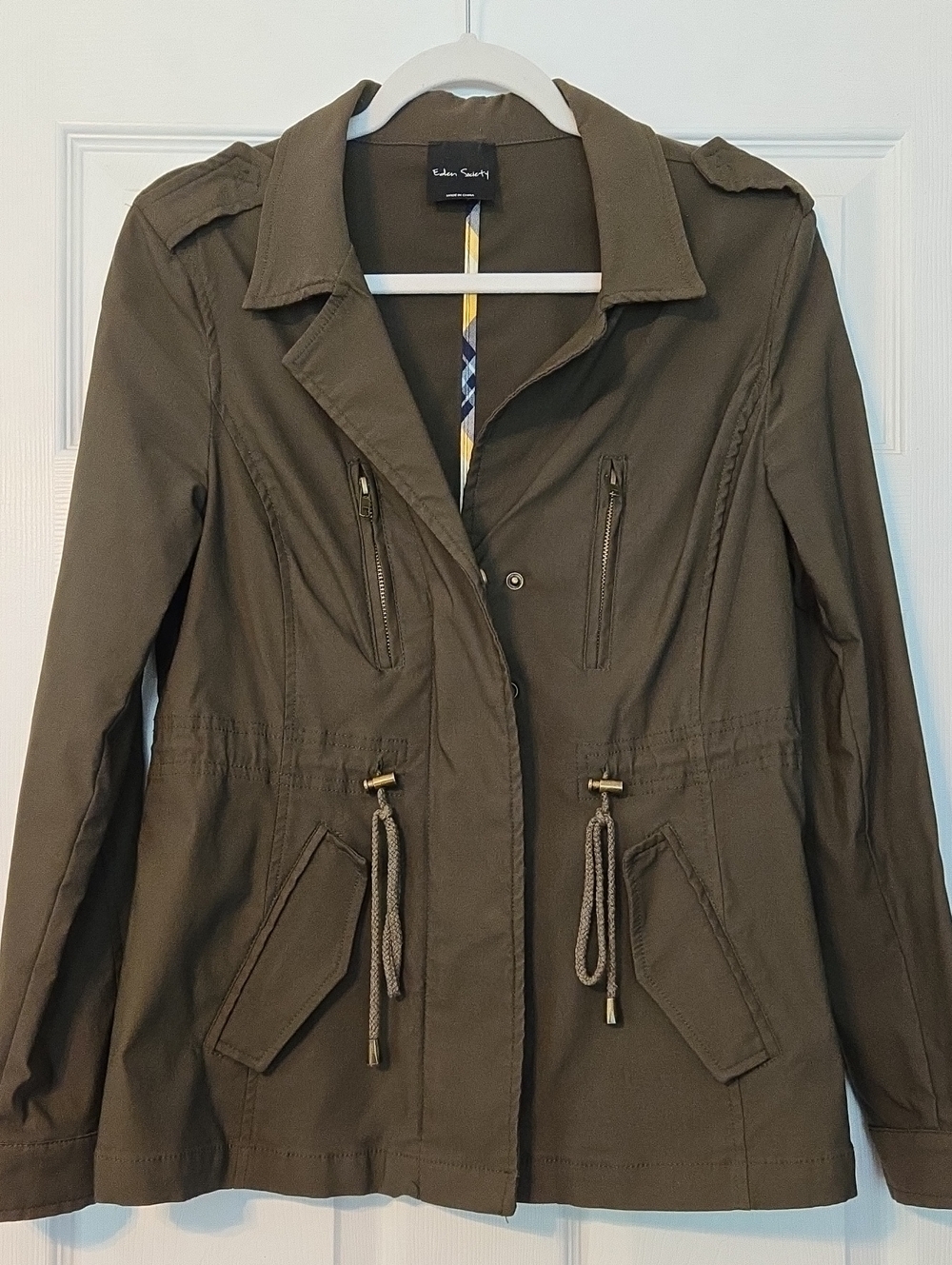 Eden Society Olive Utility Drawstring Jacket for Women